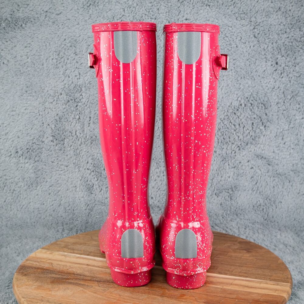 Hunter Original JFT6075RGT Big Kids Thrift Giant Glitter Rain Boots 4B/5G NIB - Picture 4 of 6